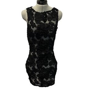 Peppermayo Black Floral Mini Dress